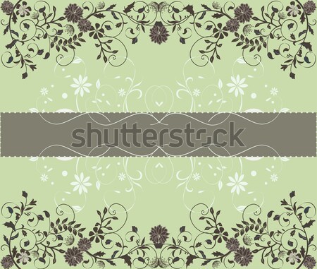 Vintage invitation card with ornate elegant floral design Stock photo © Morphart