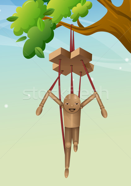 Wooden Puppet, illustration Stock photo © Morphart