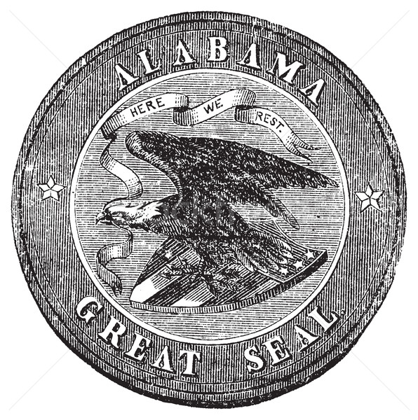 Groß Siegel Alabama Jahrgang Gravur alten Stock foto © Morphart