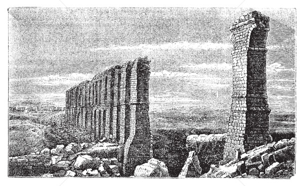 Carthage roman aqueduct ruins old engraving. Stock photo © Morphart