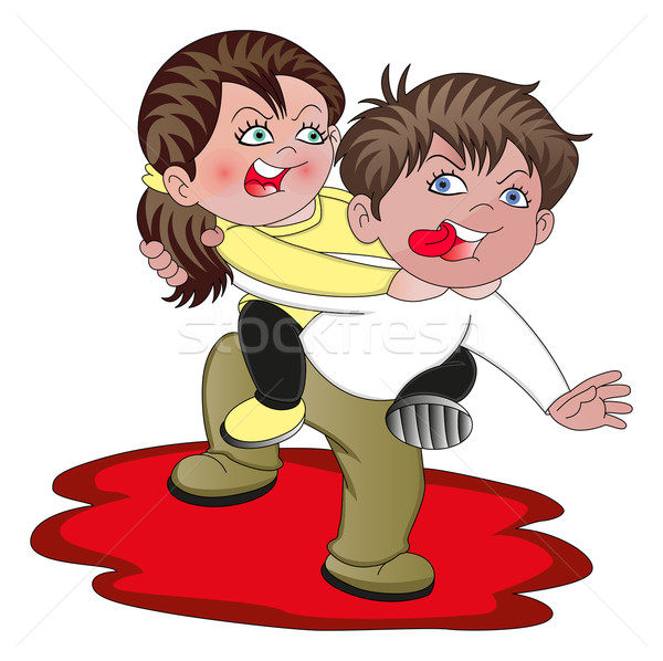 Vector of couple in a fight. Stock photo © Morphart