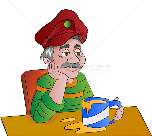 Man with a Cup of Drink, illustration Stock photo © Morphart