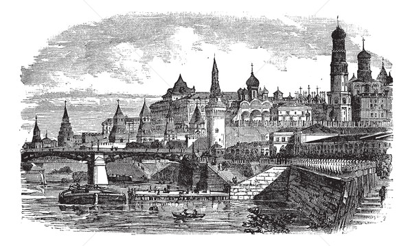 Moscou Kremlin vintage gravure vieux gravé [[stock_photo]] © Morphart