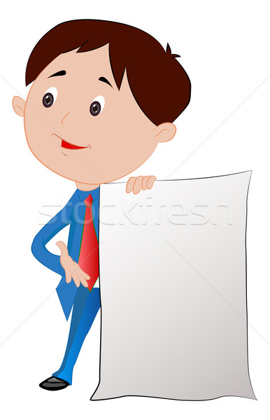 Férfi üres tábla tábla papír illusztráció üzletember Stock fotó © Morphart