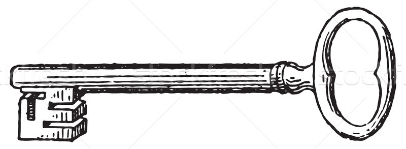 Bit Schlüssel Jahrgang Gravur graviert Illustration Stock foto © Morphart