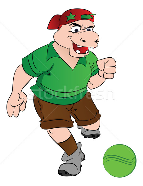 Humanoid Hippo Playing Soccer, illustration Stock photo © Morphart