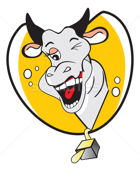 смешные корова иллюстрация шампанское личность Сток-фото © Morphart