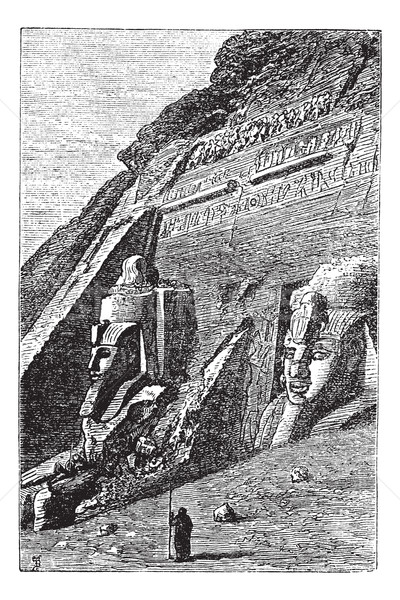 The Great Temple at Abu Simbel in Egypt vintage engraving Stock photo © Morphart