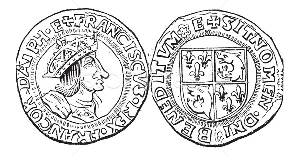 Coin Currency, Francis I of France, vintage engraving Stock photo © Morphart