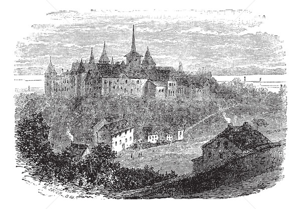 Chateau du Val-Boury in Neufchatel-en-Bray, France, vintage engr Stock photo © Morphart