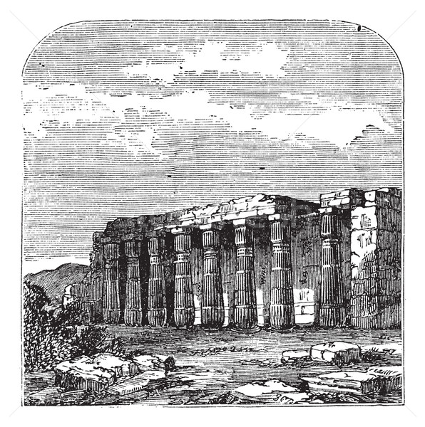 Tempel Ruinen Ägypten Jahrgang Gravur Stock foto © Morphart