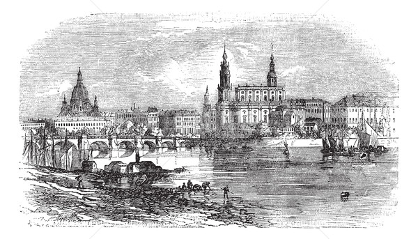 Dresden in Saxony, Germany, vintage engraving Stock photo © Morphart