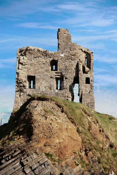 ballybunion castle ruin on a beautiful rock face Stock photo © morrbyte