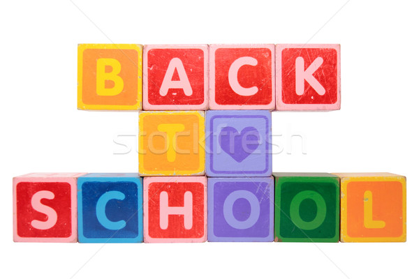 loving back to school in toy block letters Stock photo © morrbyte