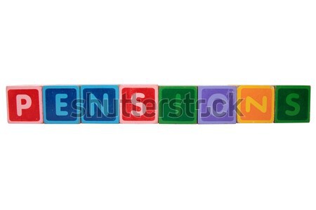 pensions in wooden block letters Stock photo © morrbyte