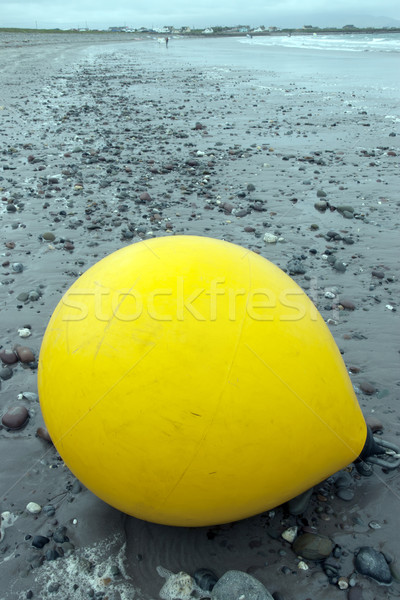 Groß gelb Boje Riese Strand Stock foto © morrbyte