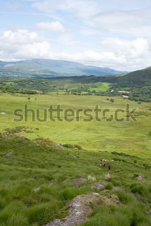 mountain view with hikers  Stock photo © morrbyte