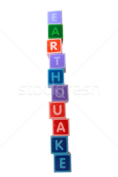earthquake in toy letters Stock photo © morrbyte