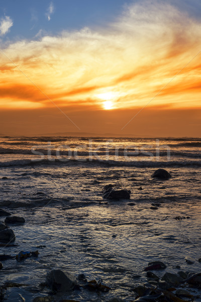Plaj yansımalar yol İrlanda güzel Stok fotoğraf © morrbyte