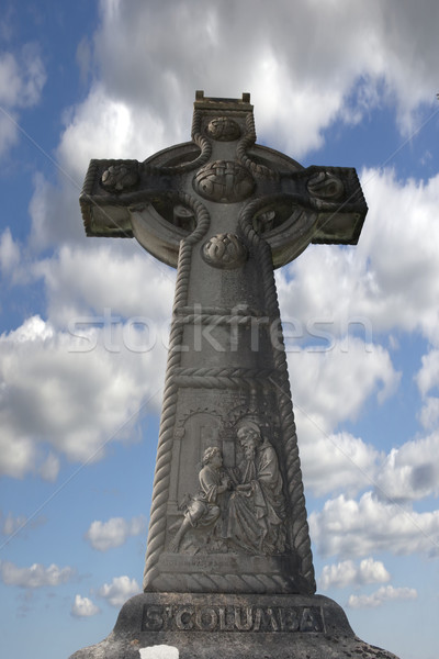 Gris saint Celtic croix honorer bleu Photo stock © morrbyte