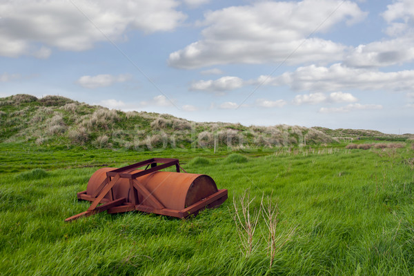 risty abandoned agricultural heavy roller Stock photo © morrbyte
