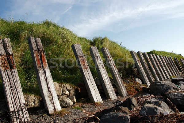 Erosão proteção mar praia céu Foto stock © morrbyte
