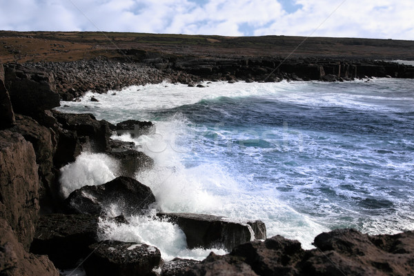wave crashing on coast cliffs Stock photo © morrbyte