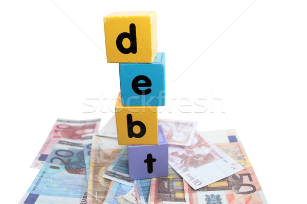 Euro dług zabawki grać litery list Zdjęcia stock © morrbyte