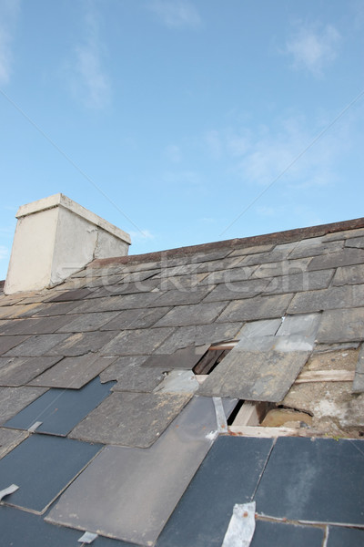 damaged home roof Stock photo © morrbyte