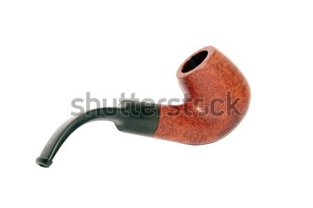 brown patterned tobacco smoking pipe with clipping path Stock photo © morrbyte