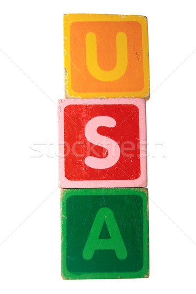 usa in toy block letters Stock photo © morrbyte