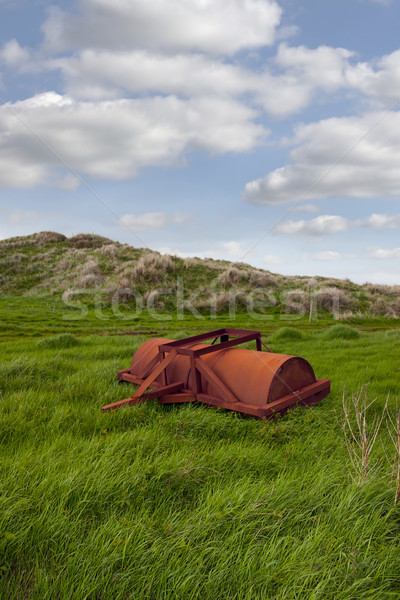  abandoned agricultural heavy roller Stock photo © morrbyte