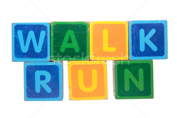 walk before run in block letters Stock photo © morrbyte
