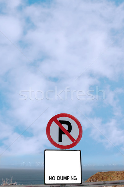 no parking sign on cliff edge Stock photo © morrbyte