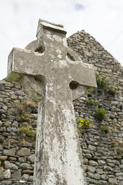old celtic cross head stone Stock photo © morrbyte