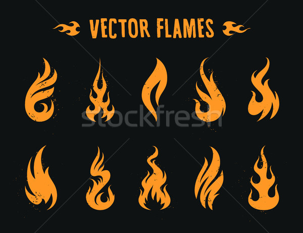 огня иконки вектора пламя набор различный Сток-фото © morys