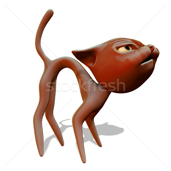 Stock photo: Angry red cat