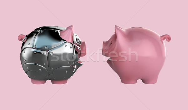 Foto stock: Alcancía · ilustración · segura · bancario · metal · juguete