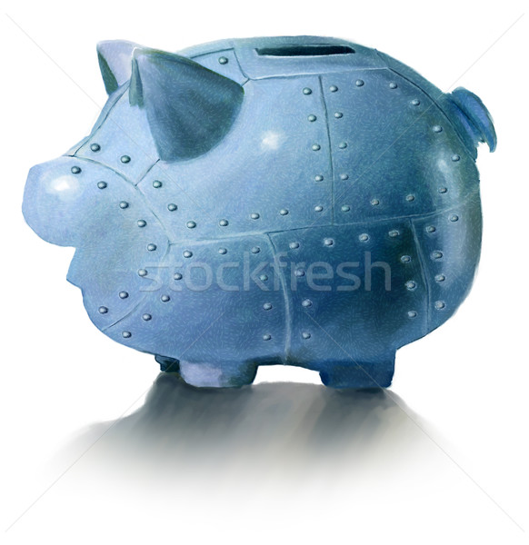 Spaarvarken veilig metaal illustratie Stockfoto © motttive