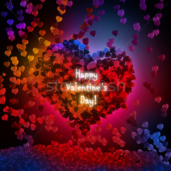 Absztrakt Valentin nap szívek szív felirat sziluett Stock fotó © motttive
