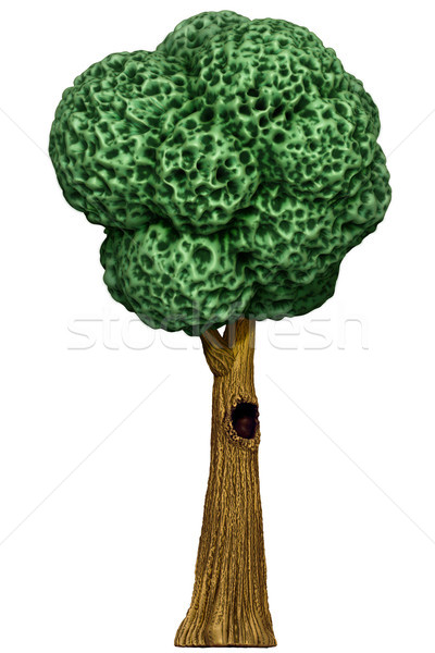 Rajz zöld fa üreges fa 3d illusztráció Stock fotó © motttive