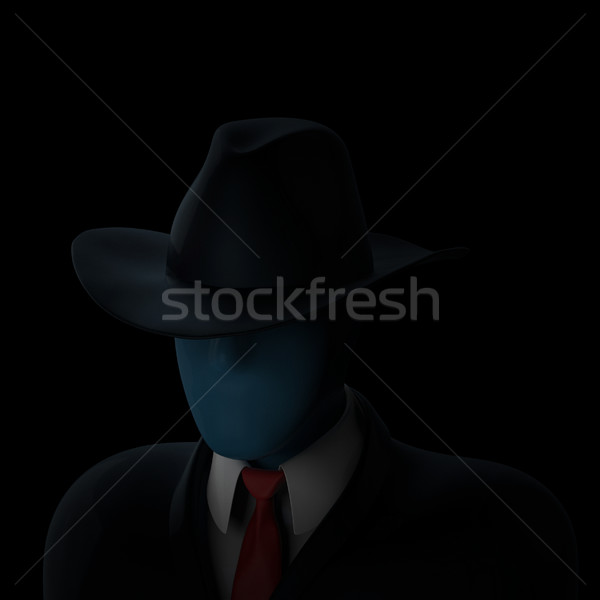 Faceless anonymous computer hacker in darkness Stock photo © motttive