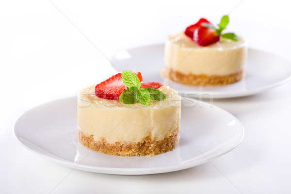 Stok fotoğraf: Küçük · cheesecake · fotoğraf · strawberry · cheesecake · kırmızı