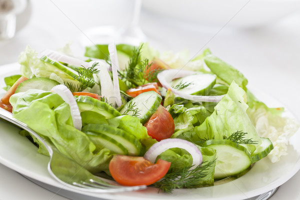 Friss saláta közelkép fénykép egészséges Stock fotó © mpessaris