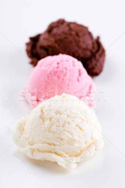 Vanille Erdbeere Schokolade Eis Lichtbild Stock foto © mpessaris