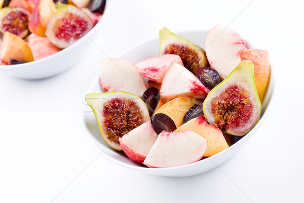 Foto stock: Frutas · de · verão · salada · tigela · fresco