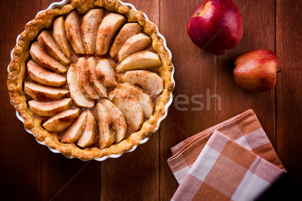 Lecker Apfelkuchen hausgemachte orange Früchte Stock foto © mpessaris