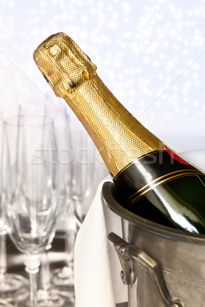 Champagne foto fles Stockfoto © mpessaris