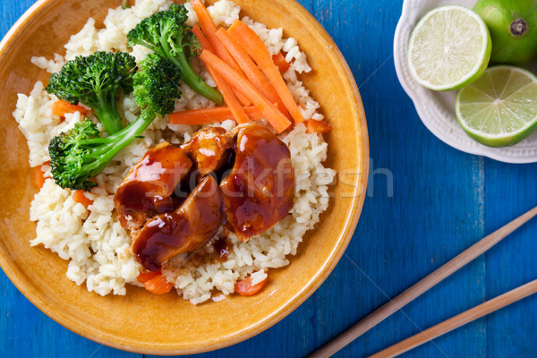 Chicken And Vegetables Meal Close Up Stock photo © mpessaris