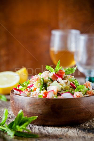 Erfrischend Salat Schalen hausgemachte Abendessen rot Stock foto © mpessaris